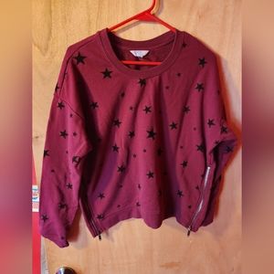 Star Side Zip Up Long Sleeve Top